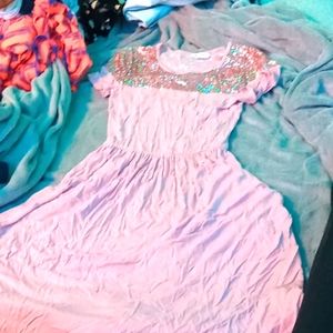 Light pink sequin dress medium kids